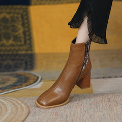 Cristina Handmade Square Toe Heeled Ankle Boots NEW GEW