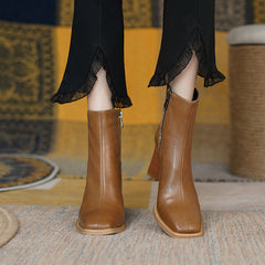 Cristina Handmade Square Toe Heeled Ankle Boots NEW GEW