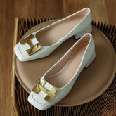 Ella Genuine Leather Low Heel Slip on Pumps NEW GEW