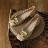 Ella Genuine Leather Low Heel Slip on Pumps NEW GEW