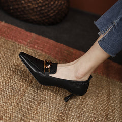 Ila Black Heeled Loafers Newgew