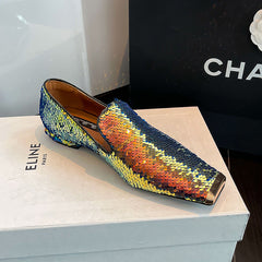 Hala Gold Sequin Flats Newgew