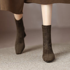 Mae Olive Green Sock Ankle Boots newgew