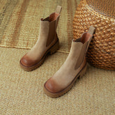 Haya Tan Chelsea Lug Sole Combat Boots Newgew