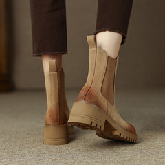 Haya Tan Chelsea Lug Sole Combat Boots Newgew