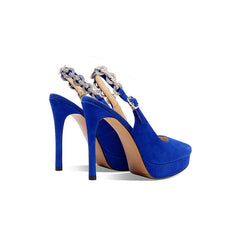 Falyn Royal Blue Platform Heels NEW GEW