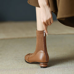 Isha Pointed Toe Camel Suede Ankle Boots Newgew