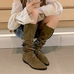 Mylah Suede Slouch Knee High Boots newgew