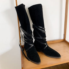 Mylah Suede Slouch Knee High Boots newgew