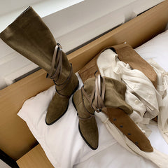 Mylah Suede Slouch Knee High Boots newgew