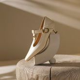 Flora Vintage T Strap Heels Beige Newgew