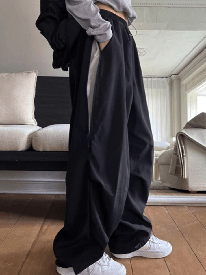 Zip Fly Wide Leg Parachute Pants NewGew