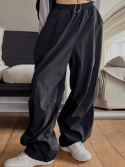 Zip Fly Wide Leg Parachute Pants NewGew