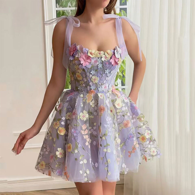 Embroidery Floral Corset Dress Newgew Dresses