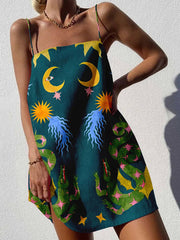 Chic Abstract Print Chain Mini Dress Newgew Dresses