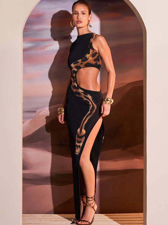 Elegance Meets Seduction: Slim-Fit Split-Back Maxi Dress Newgew Dresses