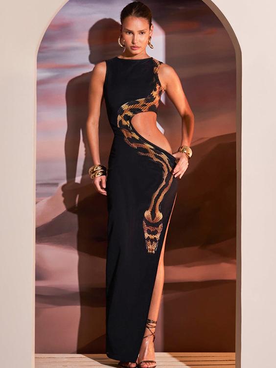 Elegance Meets Seduction: Slim-Fit Split-Back Maxi Dress Newgew Dresses