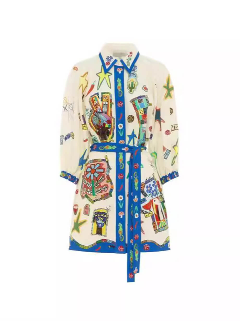 Temperament Peplum Printed Cardigan Dress Newgew Dresses