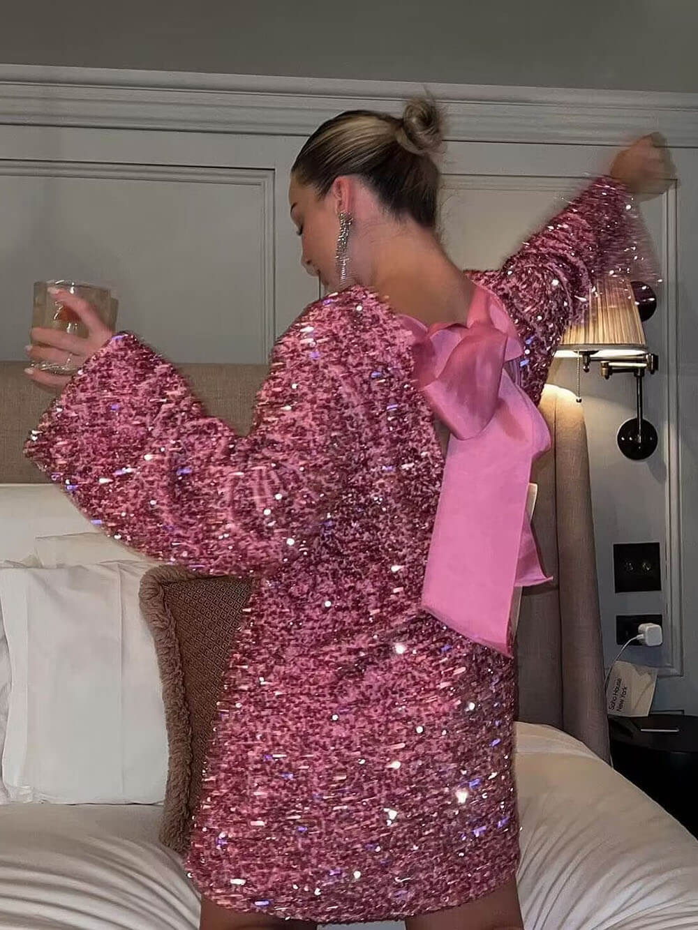 Sequined Tie-back Dress Newgew Dresses