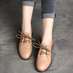 Women Retro Leather Soft Casual Shoes Newgew Shoes