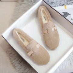 Women Casual Fashion Minimalist Soft Furred Casual Shoes Newgew Shoes