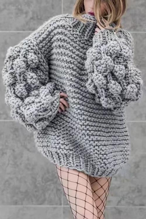 Knit Season Puff Sleeve Sweater NewGew