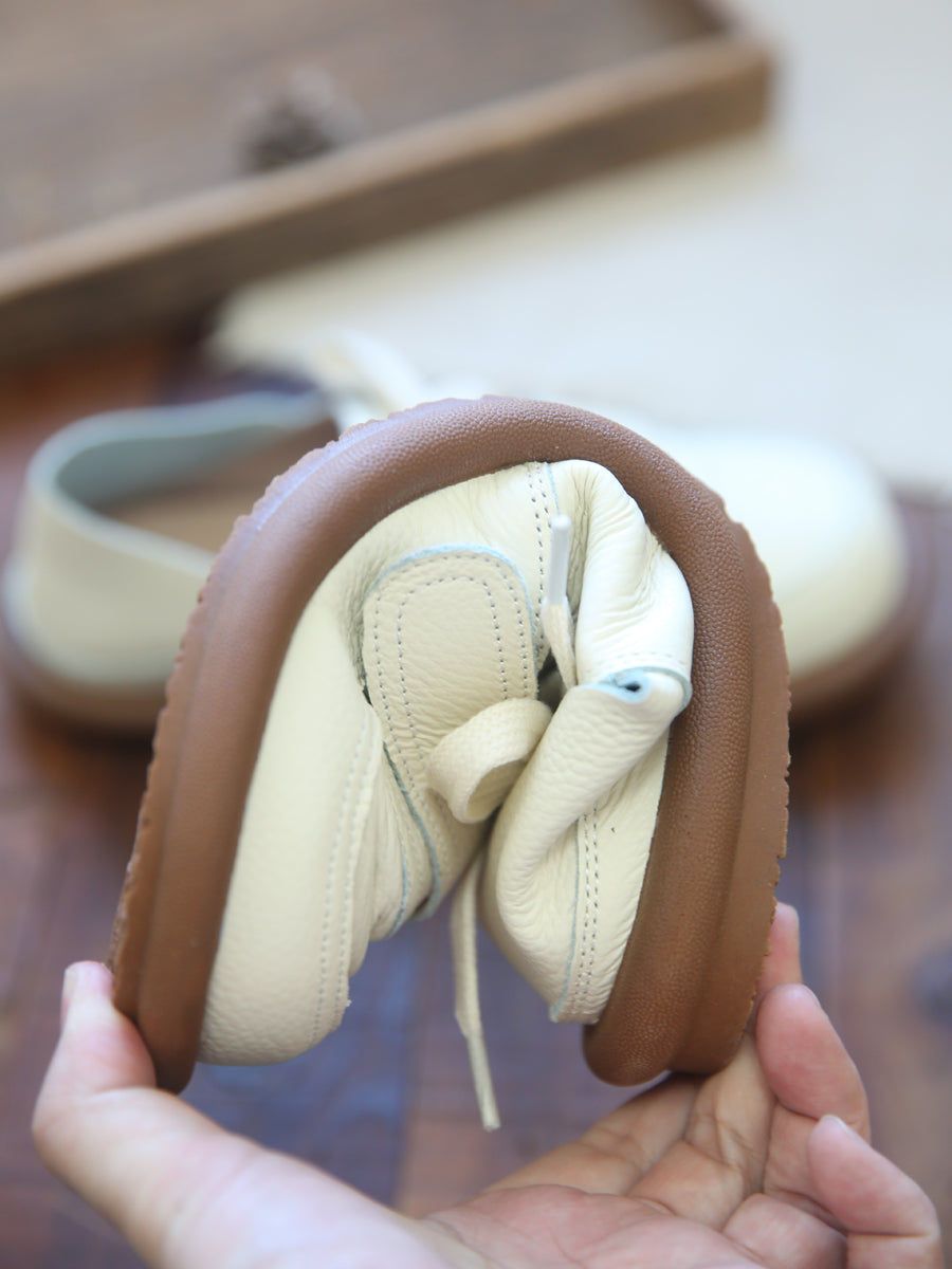Women Retro Leather Flat Soft Casual Shoes Newgew Shoes