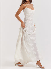 Vintage Cream Floral Lace Back Maxi Dress Newgew Dresses