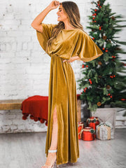 Velvet High Slit Maxi Dress Newgew Dresses