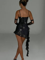Dixie Mini Dress - Black Sparkle Newgew Dresses