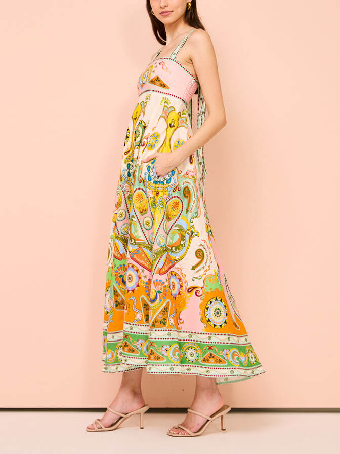 Camisole Unique Holiday Print Midi Dress Newgew Dresses