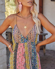 V-neck Printed Camisole Dress Newgew Dresses