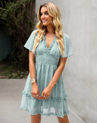V-neck Polka Dot Chiffon Cake Dress Newgew Dresses