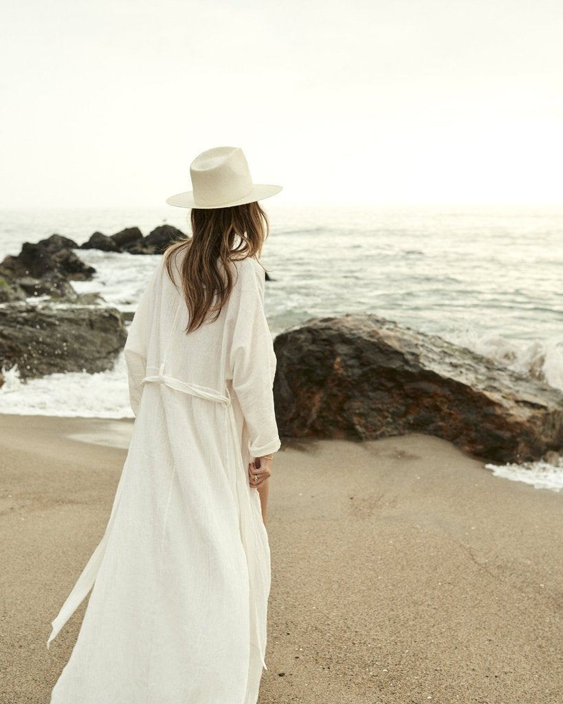 Barefoot Dreams: Beach Sun Protection Cover-Up In Pearl Newgew Dresses