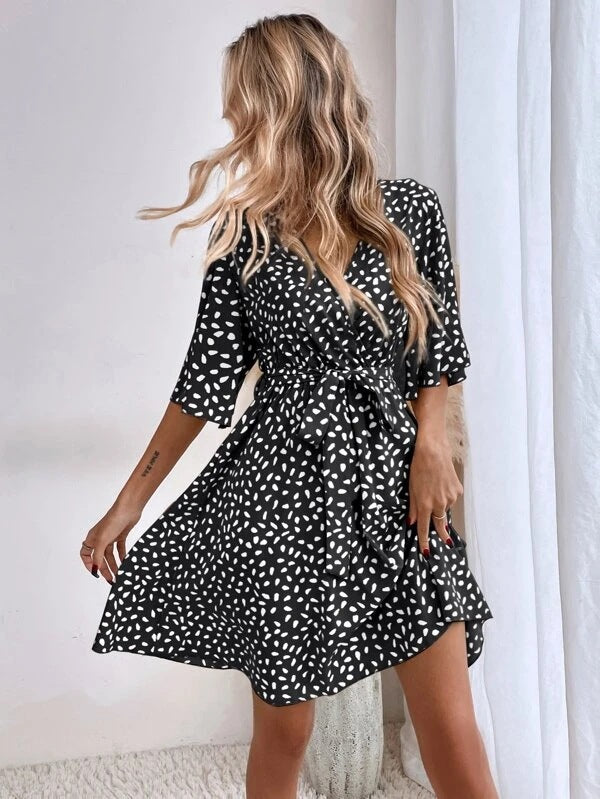 V-neck Waist Fashion Versatile Boho Dress Newgew Dresses