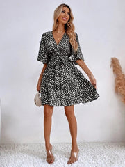 V-neck Waist Fashion Versatile Boho Dress Newgew Dresses