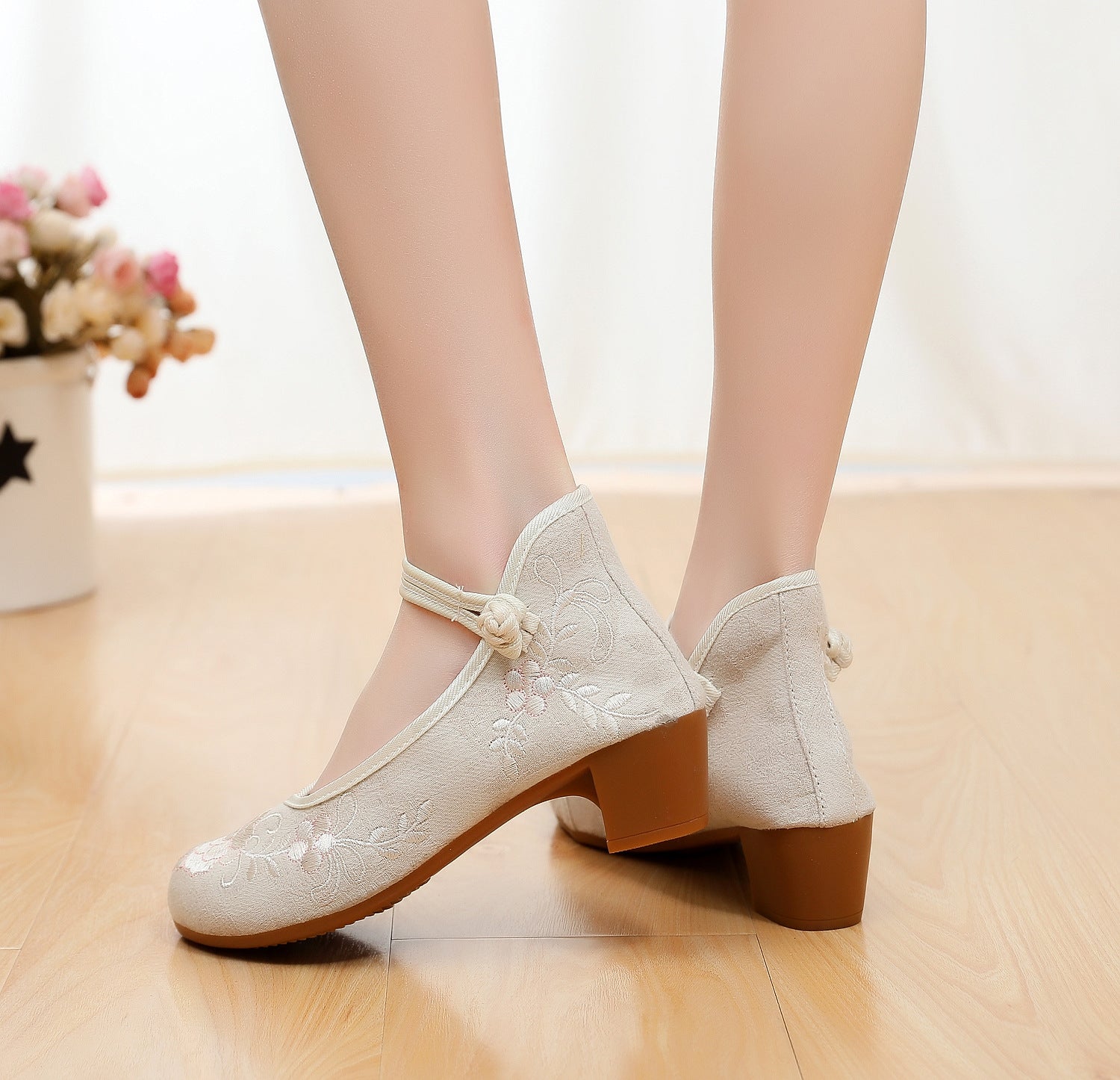 Embroidery Cloth Wedding Ethnic Style Tendon Bottom Canvas Shoes Newgew