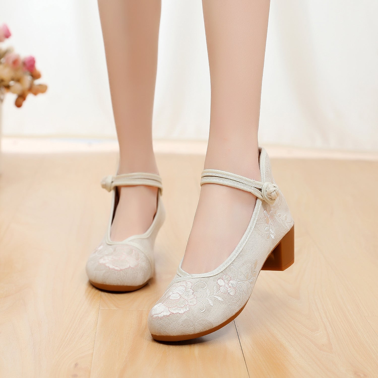 Embroidery Cloth Wedding Ethnic Style Tendon Bottom Canvas Shoes Newgew