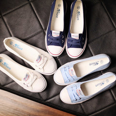 Women's Low-cut Korean Style Cloth Slip On Canvas Shoes Newgew