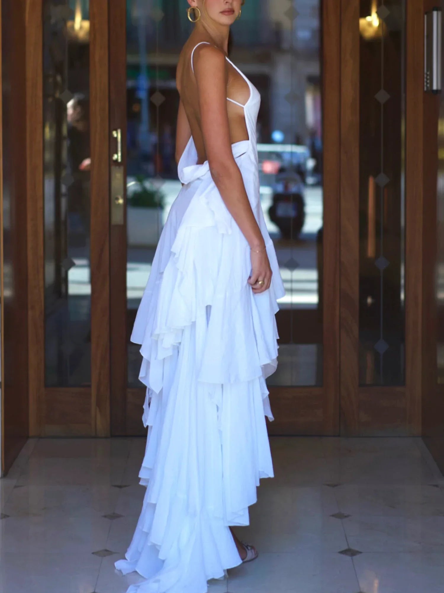 Ethereal Cascade Gown - White Angel (100% Cotton) Newgew Dresses