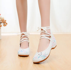 Embroidered Cotton Upgraded Thickened Tendon Bottom Canvas Shoes Newgew