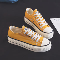 Women's Height Increasing Replica Korean Style Versatile Canvas Shoes Newgew