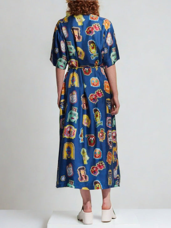 Unique Graffiti Fun Print Midi Dress Newgew Dresses