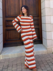 Striped Knit Beach Cover-Up Newgew Dresses