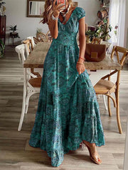 Bohemian Waisted Floral Print Dress Newgew Dresses