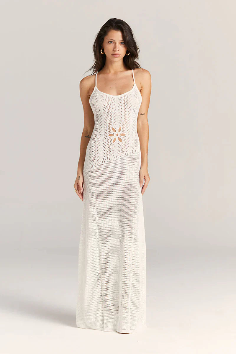 Cut-Out Knitwear Dress - Floral Newgew Dresses