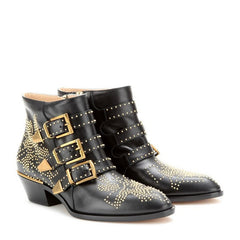 Rivets Velvet Ankle Boots Newgew