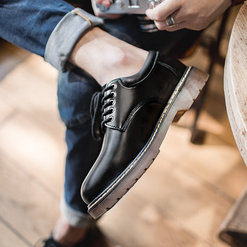 Men Minimalist Leather Flat Casual Work Shoes Newgew Shoes