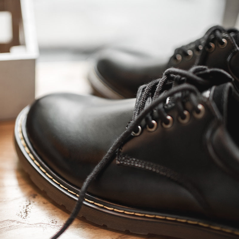 Men Minimalist Leather Flat Casual Work Shoes Newgew Shoes
