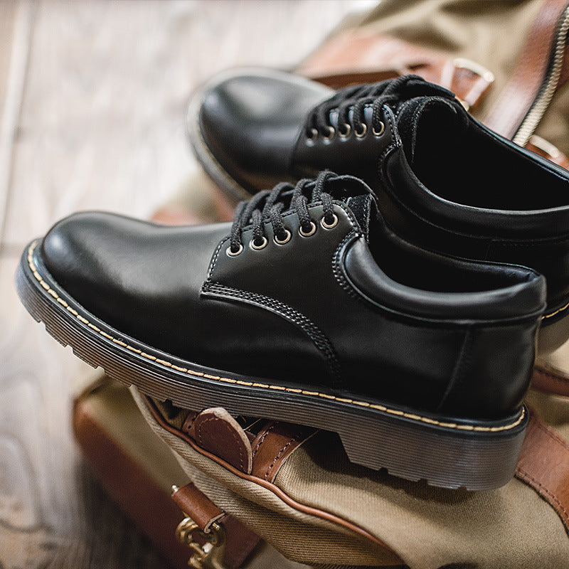 Men Minimalist Leather Flat Casual Work Shoes Newgew Shoes